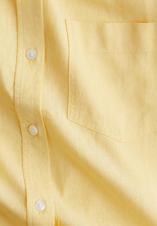 H&M - Linen-blend shirt - light yellow