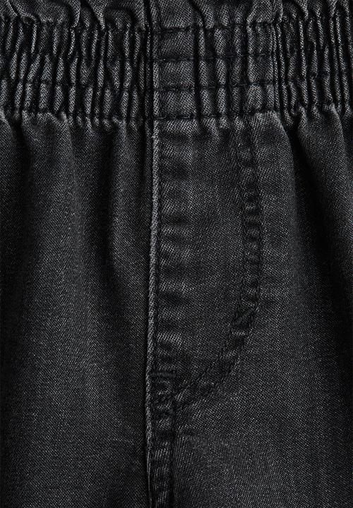 H&M - Loose fit denim shorts - black
