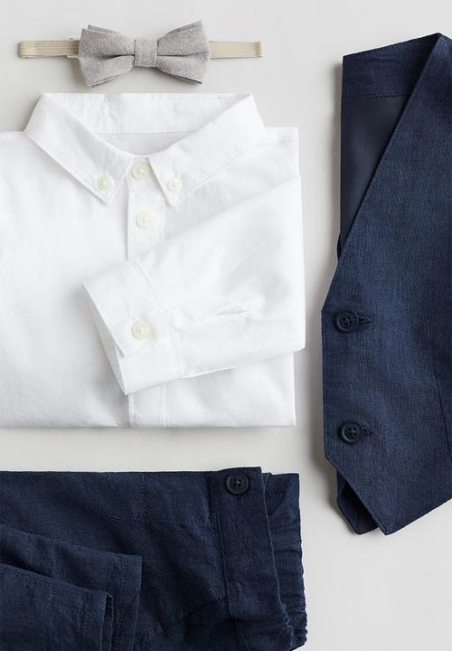 H&M - 4-Piece dressy set - navy blue/white