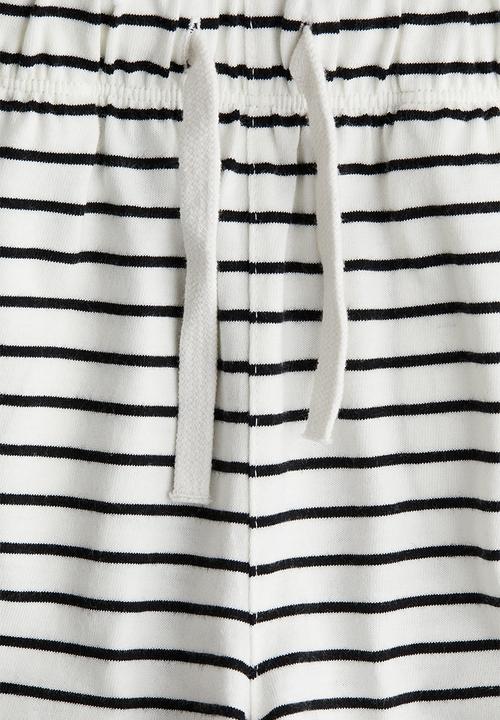 H&M - Cotton jersey shorts - white & black striped