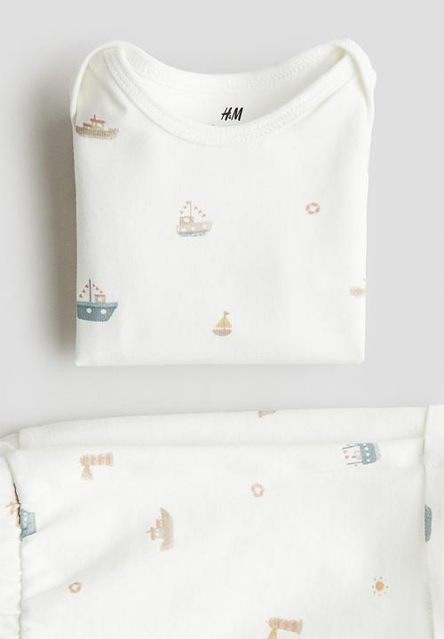 H&M - 2-Piece cotton set - white/boats