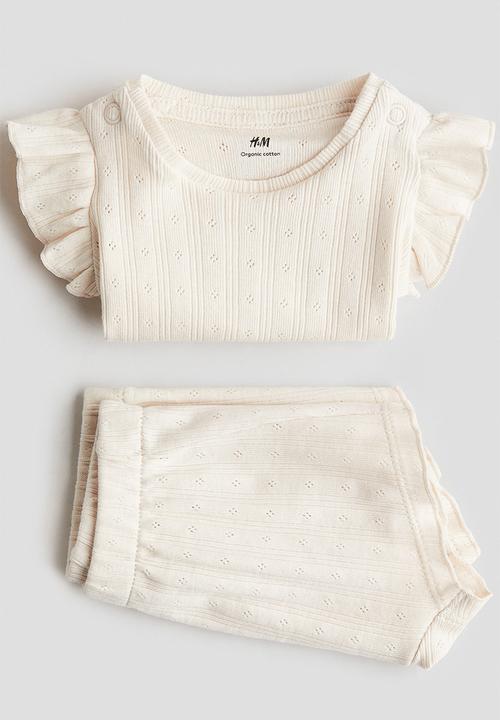 H&M - 2-Piece cotton set - light beige 