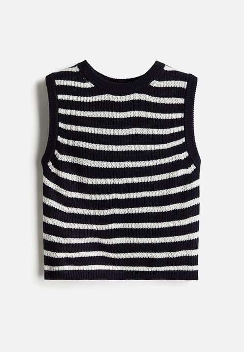H&M - Sweater vest - navy blue/striped