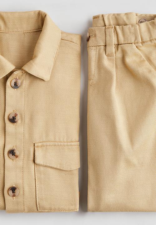 H&M - 2-Piece overshirt and trousers set - beige