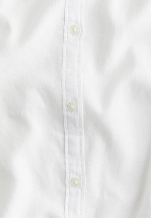 H&M - Linen-blend blouse - white