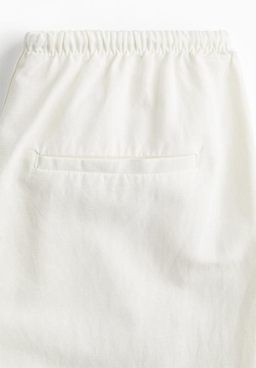H&M - Straight linen-blend trousers - white