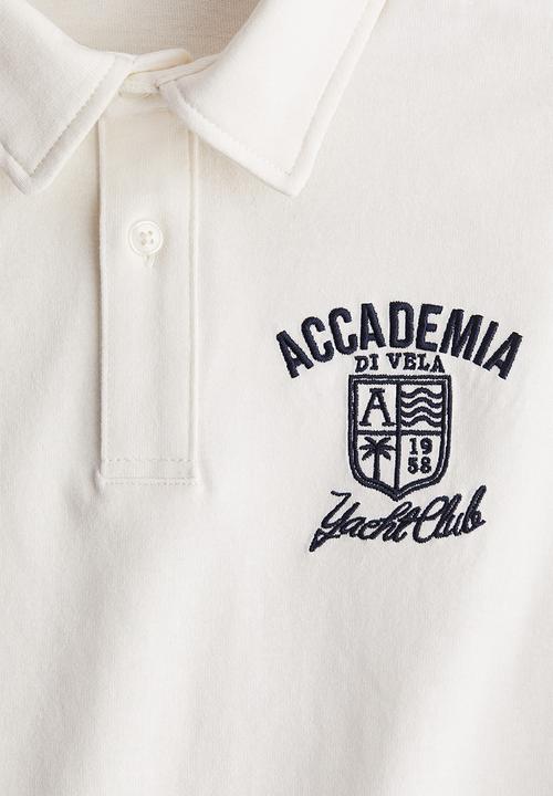 H&M - Text-motif polo shirt - cream accademia di vela