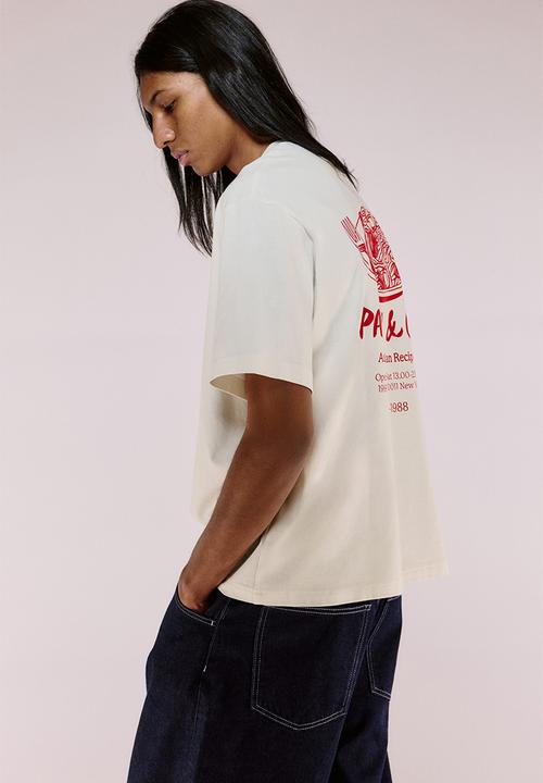 H&M - Loose fit printed T-shirt - white/pasta