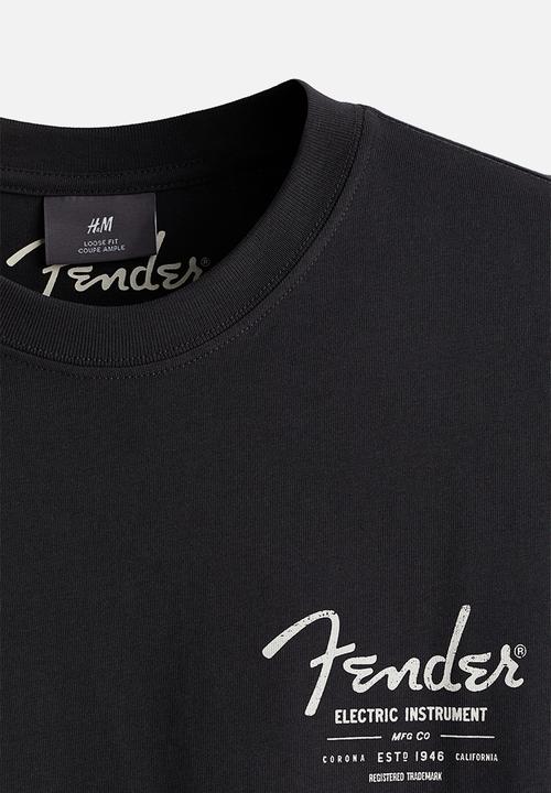 H&M - Loose fit T-shirt - black/fender