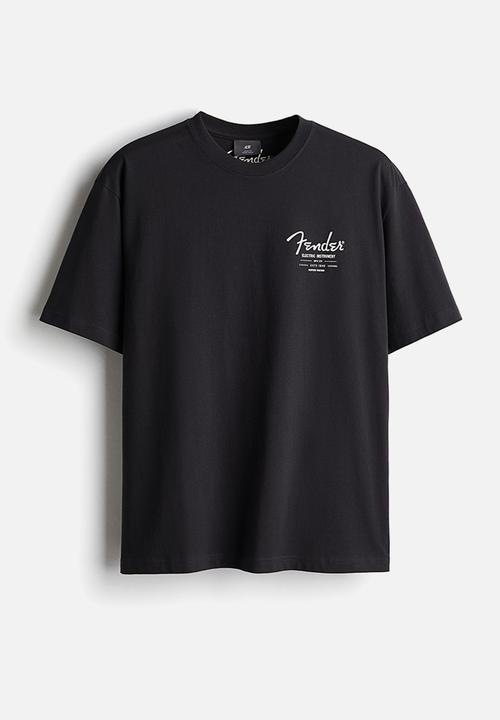 H&M - Loose fit T-shirt - black/fender