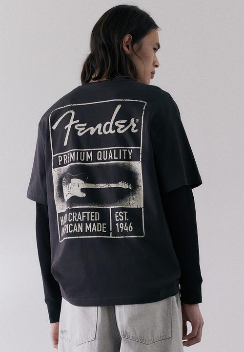 H&M - Loose fit T-shirt - black/fender