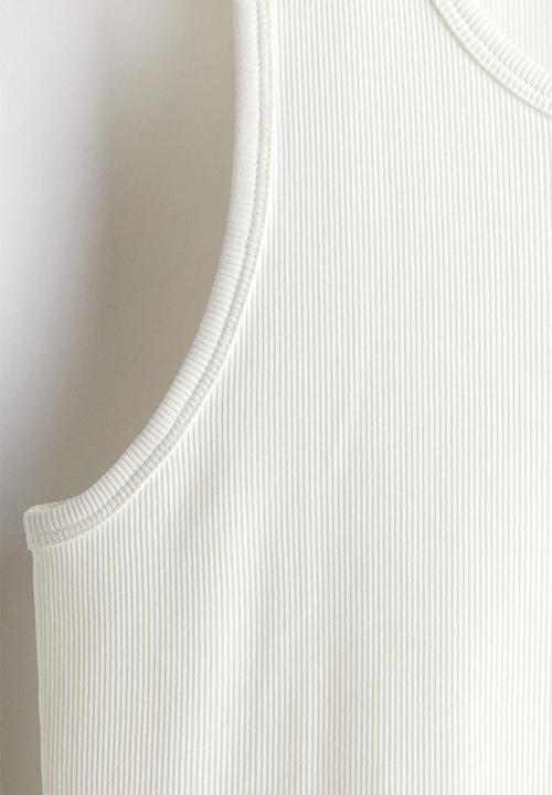 H&M - Slim fit ribbed vest top - white