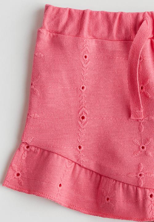 H&M - Broderie anglaise jersey shorts - pink