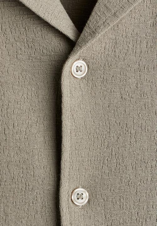 H&M - Regular fit jersey resort shirt - khaki green 