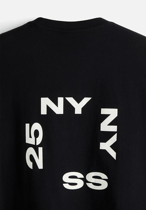 H&M - Loose fit printed T-shirt - black/ny