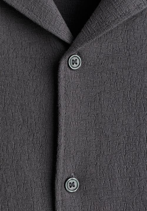 H&M - Regular fit jersey resort shirt - dark grey