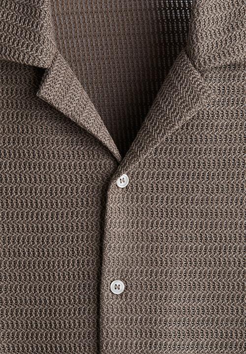 H&M - Regular fit resort shirt - dark beige
