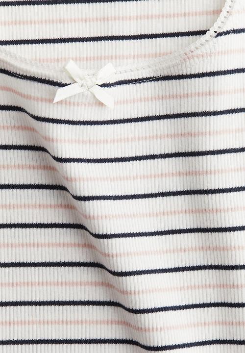 H&M - Pointelle jersey vest top - white/striped