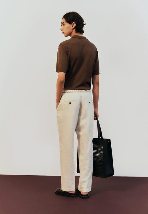 H&M - Relaxed fit linen-blend trousers - cream