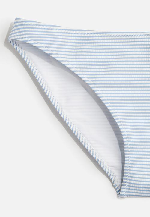 H&M - Bikini bottoms - light blue/striped