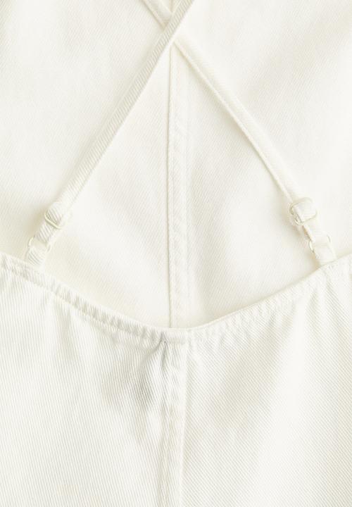 H&M - Square-neck playsuit - white