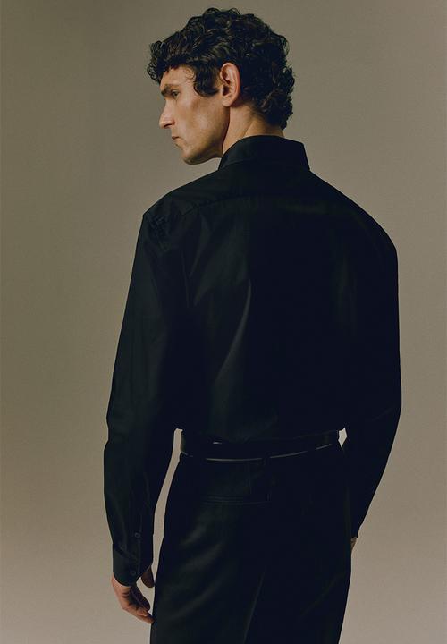 H&M - Slim fit stretch shirt - black