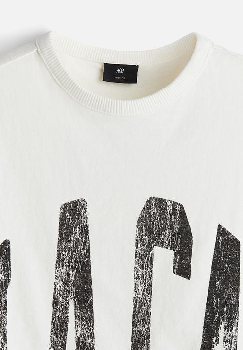 H&M - Loose fit printed vest top - white la.ca
