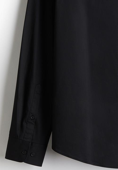 H&M - Slim fit stretch shirt - black