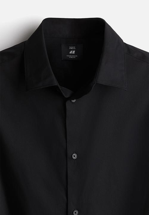 H&M - Slim fit stretch shirt - black
