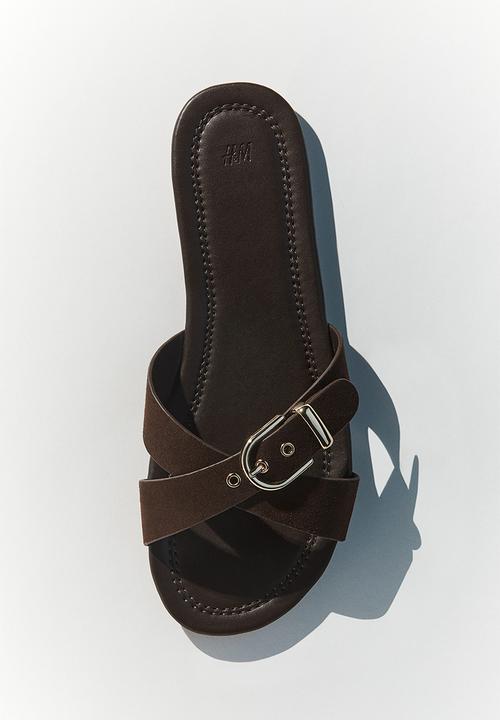 H&M - Crossover-strap sandals - dark brown