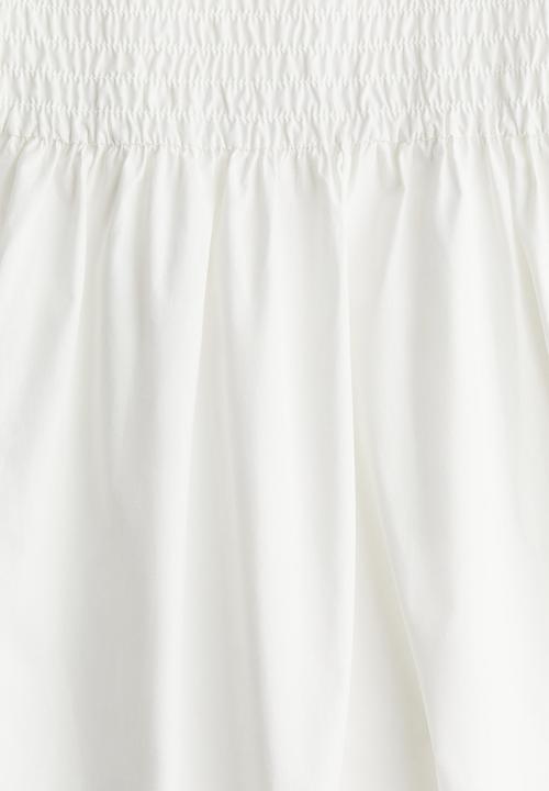 H&M - Tie-strap smocked dress - white