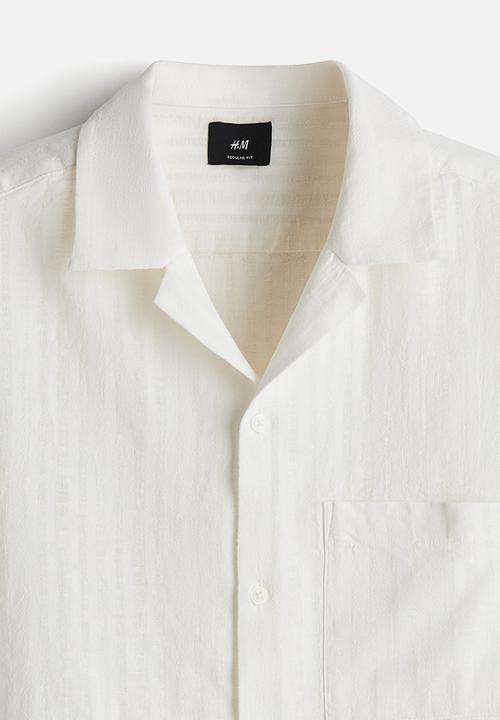 H&M - Regular fit linen-blend resort shirt - cream