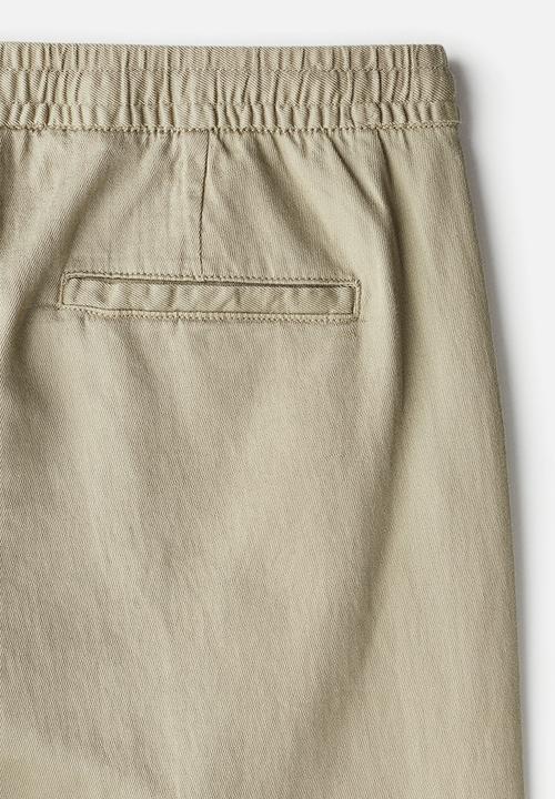 H&M - Relaxed fit linen trousers -khaki green