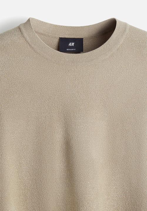 H&M - Regular fit knitted t-shirt - khaki green