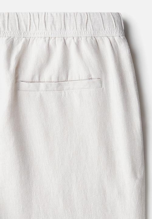 H&M - Relaxed fit linen-blend trousers - white