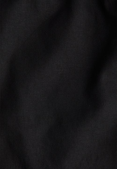 H&M - Relaxed fit linen-blend trousers - black