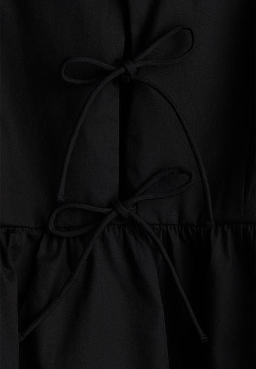 H&M - Tie-detail poplin dress - black