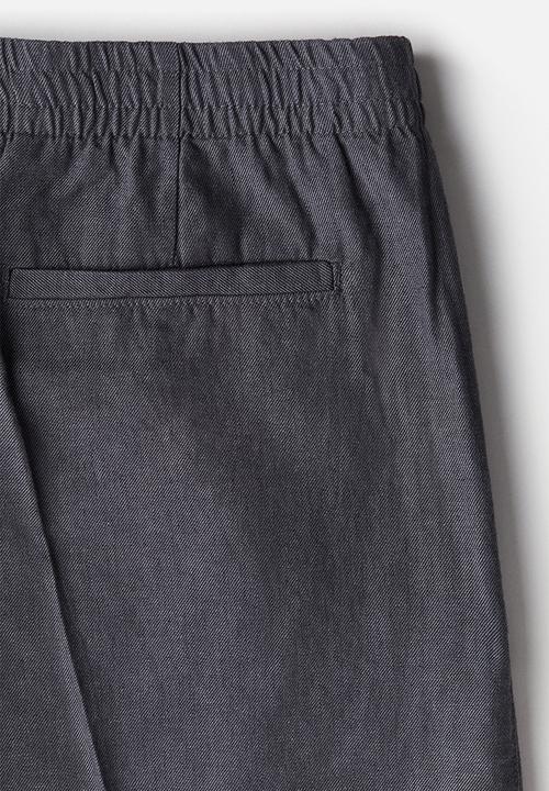 H&M - Regular fit linen-blend shorts - dark grey