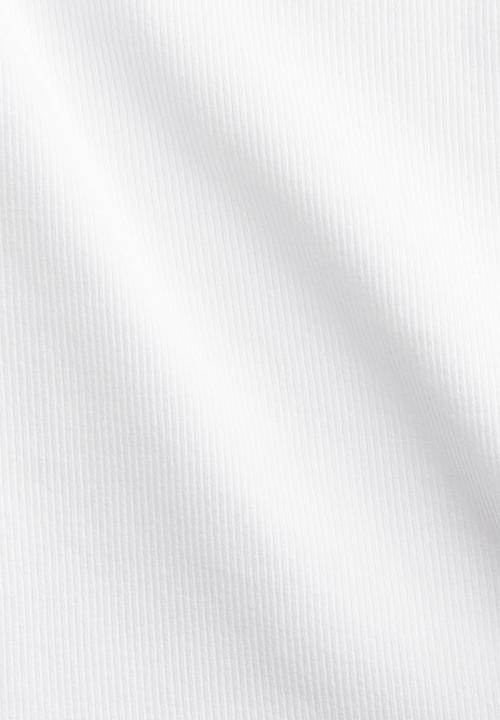 H&M - Ribbed off-the-shoulder top - white