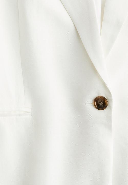 H&M - Linen-blend blazer - white