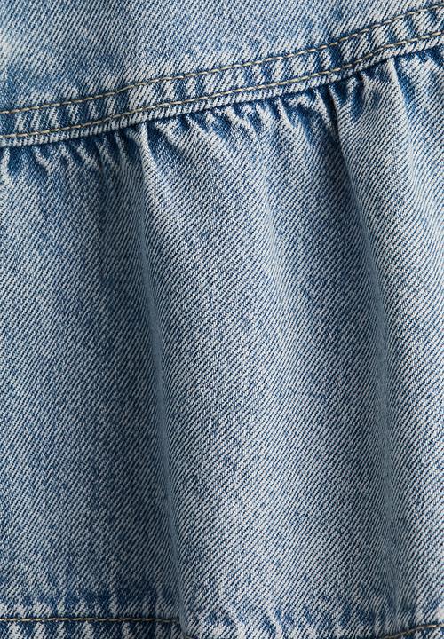 H&M - Peplum-hem denim skirt - light denim blue