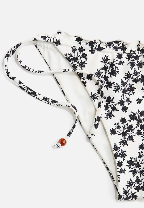 H&M - Tie tanga bikini bottoms - white,multi