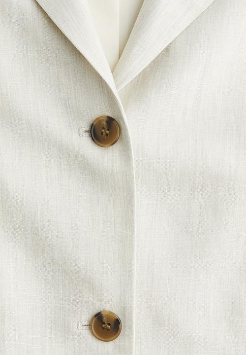 H&M - Linen-blend blazer - light grey