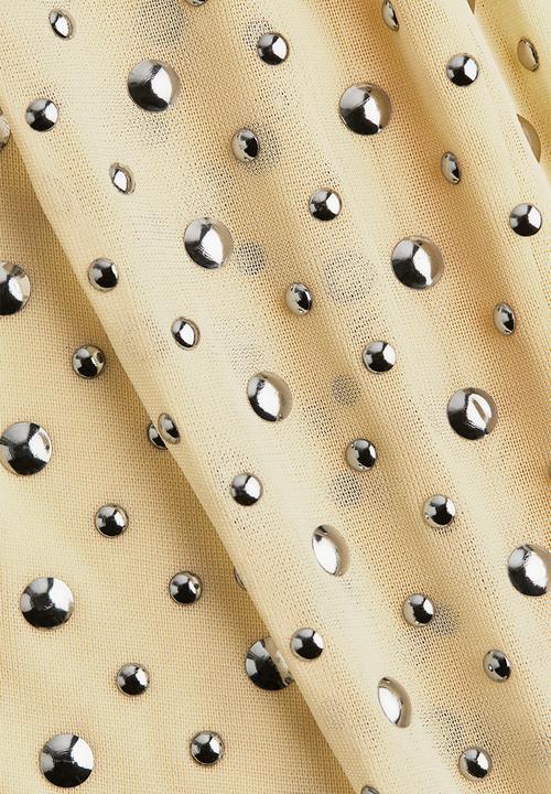 H&M - Studded strappy top - pale yellow