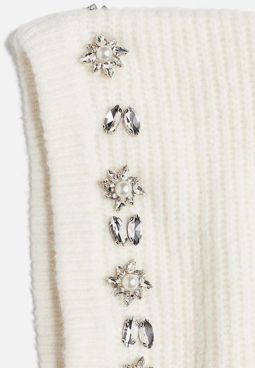 H&M - Embellished balaclava - light beige