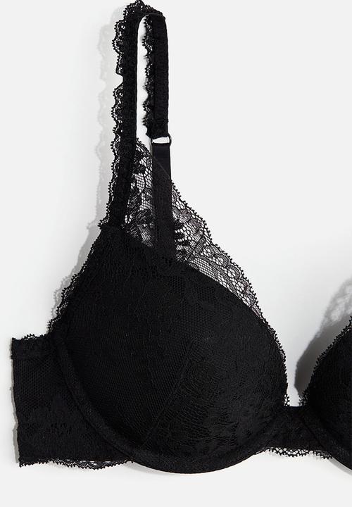 H&M - Lace super push-up bra - black