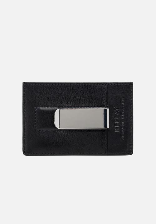 Replay - Sheep Plain Leather Wallet - Black