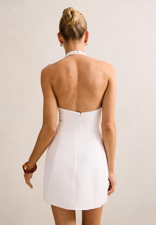 Forever New - Tash Hardware Halter Linen Mini Dress