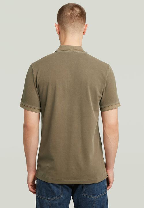 G-STAR - Dunda Overdyed Slim Polo S\S - Desert Palm Gd