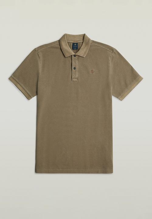 G-STAR - Dunda Overdyed Slim Polo S\S - Desert Palm Gd